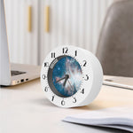 White Cloud Galaxy Space Print Alarm Clock