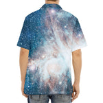 White Cloud Galaxy Space Print Aloha Shirt