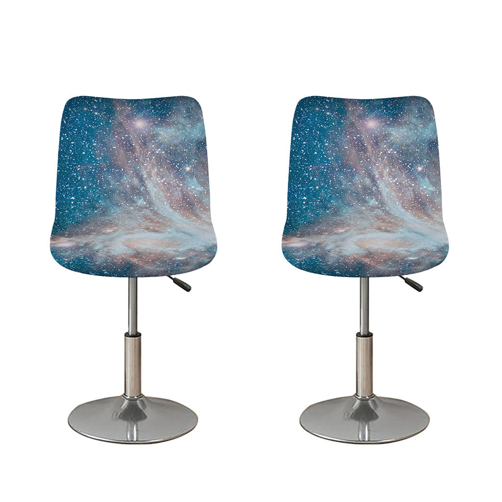 White Cloud Galaxy Space Print Bar Stool Covers