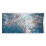 White Cloud Galaxy Space Print Beach Towel