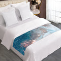 White Cloud Galaxy Space Print Bed Runner