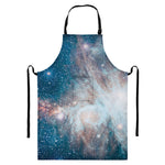 White Cloud Galaxy Space Print Bib Apron With Pocket