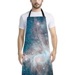 White Cloud Galaxy Space Print Bib Apron With Pocket