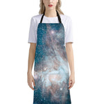White Cloud Galaxy Space Print Bib Apron With Pocket
