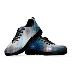 White Cloud Galaxy Space Print Black Running Shoes