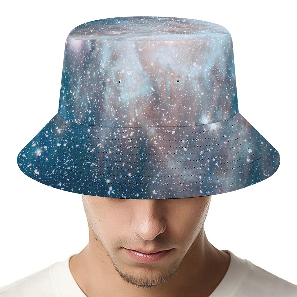 White Cloud Galaxy Space Print Bucket Hat