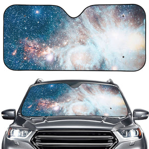 White Cloud Galaxy Space Print Car Windshield Sun Shade