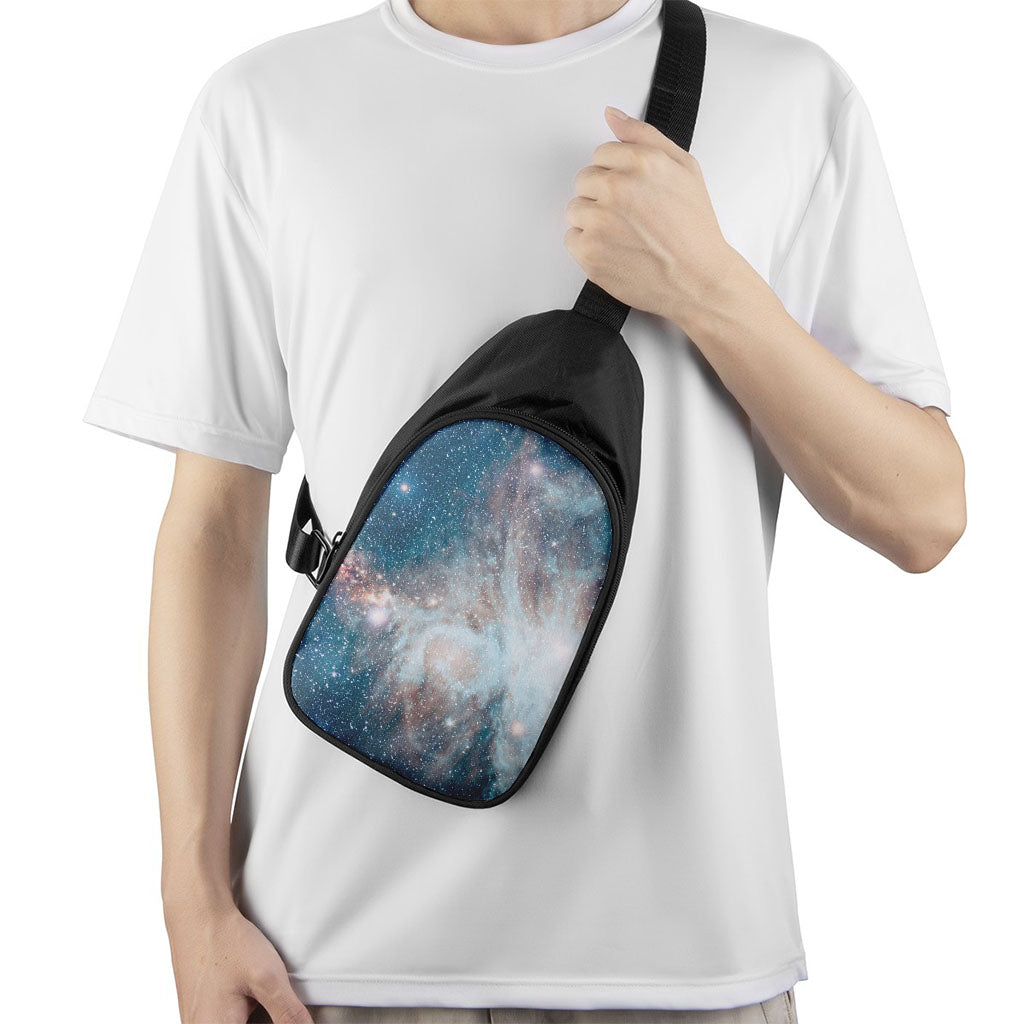 White Cloud Galaxy Space Print Chest Bag