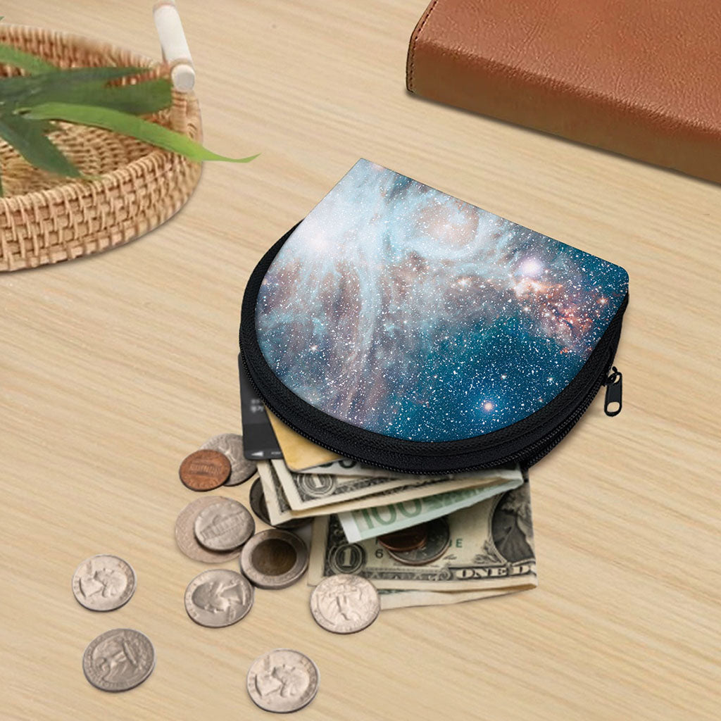 White Cloud Galaxy Space Print Coin Purse