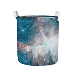 White Cloud Galaxy Space Print Collapsible Laundry Basket