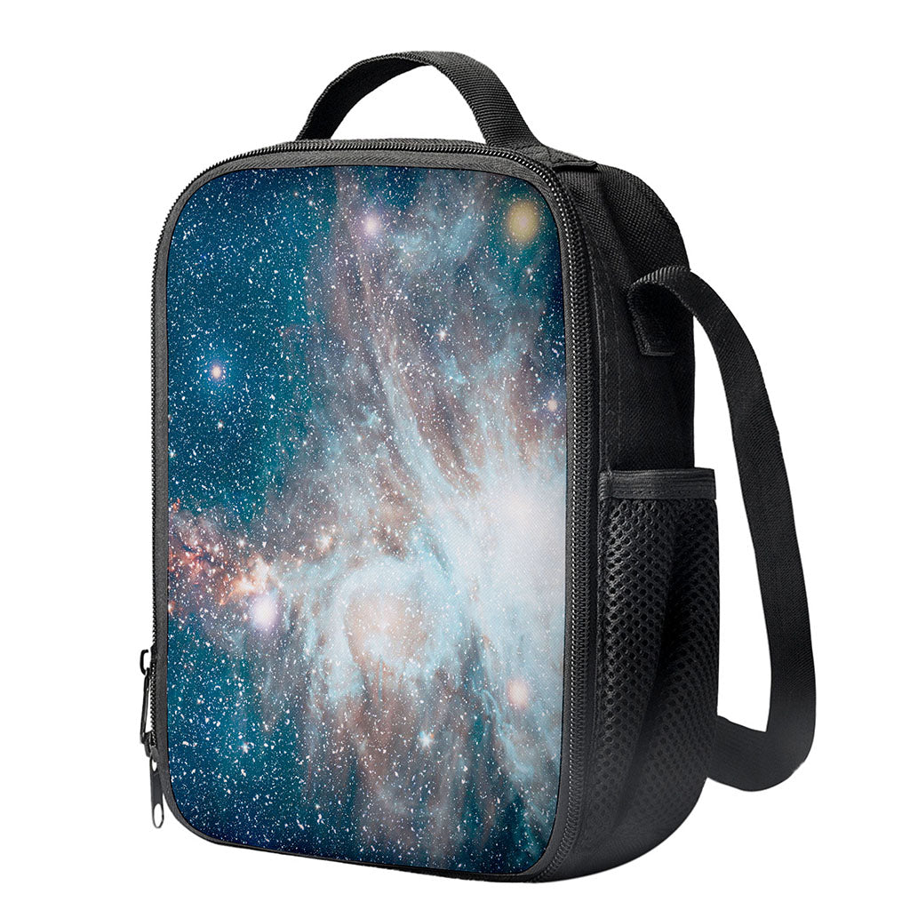 White Cloud Galaxy Space Print Crossbody Lunch Bag