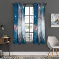 White Cloud Galaxy Space Print Grommet Curtain Panels