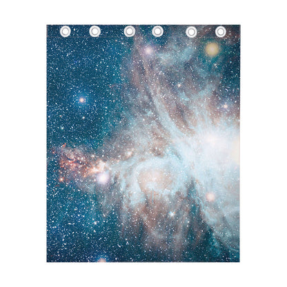 White Cloud Galaxy Space Print Curtain
