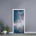 White Cloud Galaxy Space Print Door Sticker