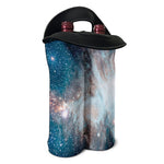 White Cloud Galaxy Space Print Double Neoprene Wine Tote