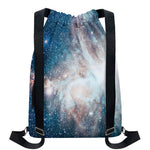 White Cloud Galaxy Space Print Drawstring Backpack