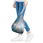 White Cloud Galaxy Space Print Drawstring Bag