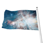 White Cloud Galaxy Space Print Flag