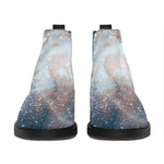 White Cloud Galaxy Space Print Flat Ankle Boots