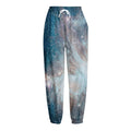 White Cloud Galaxy Space Print Fleece Lined Knit Pants