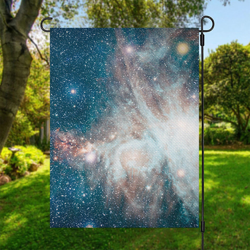 White Cloud Galaxy Space Print Garden Flag