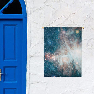 White Cloud Galaxy Space Print Garden Flag