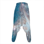 White Cloud Galaxy Space Print Hammer Pants