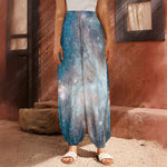 White Cloud Galaxy Space Print Harem Pants