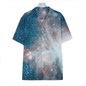 White Cloud Galaxy Space Print Hawaiian Shirt