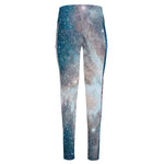 White Cloud Galaxy Space Print High-Waisted Pocket Leggings