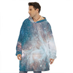 White Cloud Galaxy Space Print Hoodie Blanket