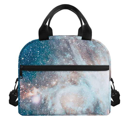 White Cloud Galaxy Space Print Insulated Lunch Bag