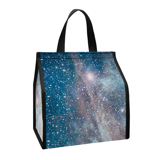 White Cloud Galaxy Space Print Insulated Lunch Tote