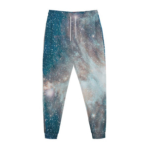 White Cloud Galaxy Space Print Jogger Pants