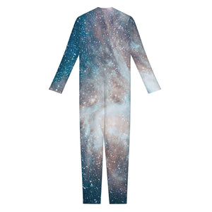 White Cloud Galaxy Space Print Jumpsuit