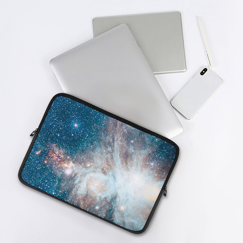 White Cloud Galaxy Space Print Laptop Sleeve