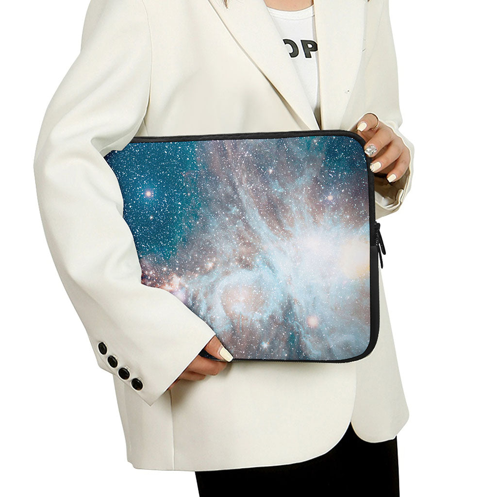 White Cloud Galaxy Space Print Laptop Sleeve