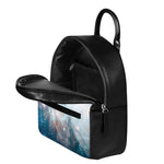White Cloud Galaxy Space Print Leather Backpack