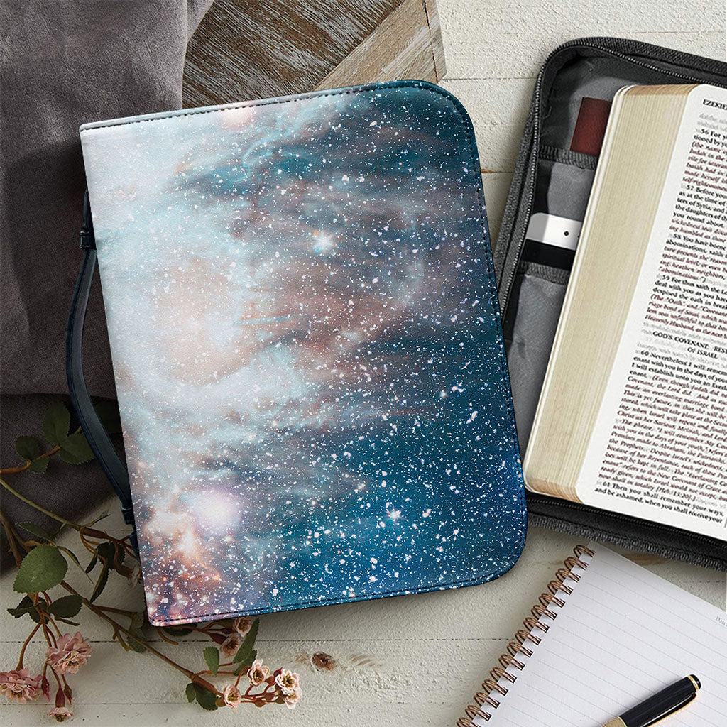 White Cloud Galaxy Space Print Leather Bible Cover