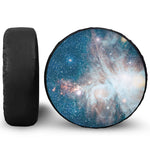 White Cloud Galaxy Space Print Leather Spare Tire Cover