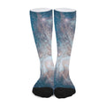 White Cloud Galaxy Space Print Long Socks
