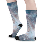 White Cloud Galaxy Space Print Long Socks