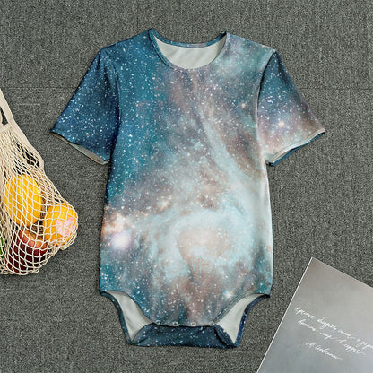 White Cloud Galaxy Space Print Men's Bodysuit