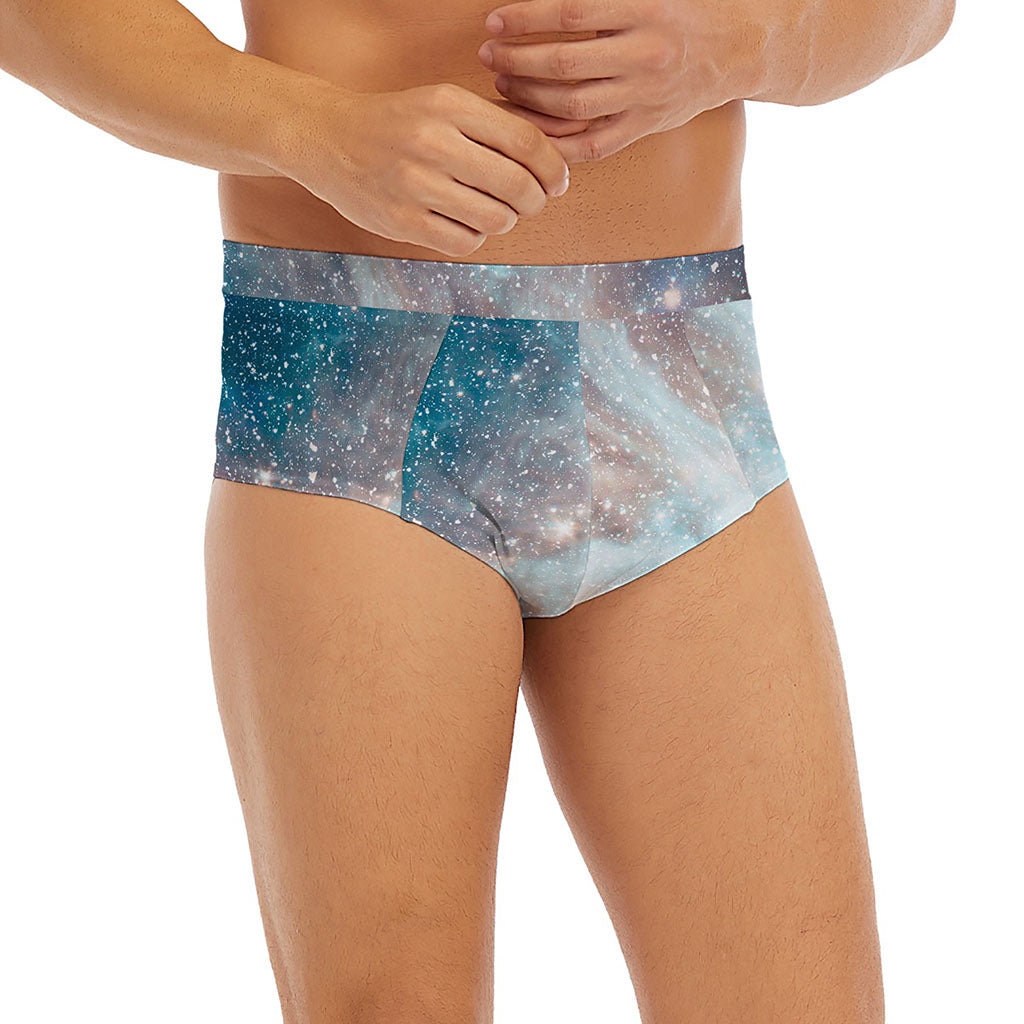 White Cloud Galaxy Space Print Men's Briefs