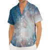 White Cloud Galaxy Space Print Men's Deep V-Neck Shirt