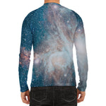 White Cloud Galaxy Space Print Men's Long Sleeve Rash Guard