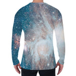 White Cloud Galaxy Space Print Men's Long Sleeve T-Shirt