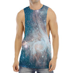 White Cloud Galaxy Space Print Men's Muscle Tank Top