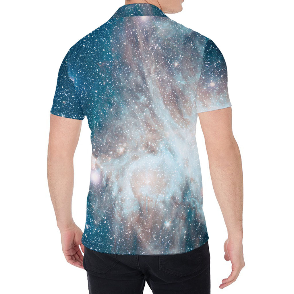 White Cloud Galaxy Space Print Men's Shirt