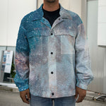 White Cloud Galaxy Space Print Men's Shirt Jacket